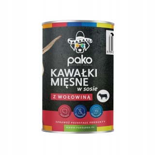 PAKO PAKO mokra karma dla psa kawałki w sosie wołowina 12x415g