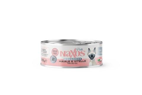 Naxos NAXOS CAT STERILIZED Puszka dla kotów sterylizowanych o smaku wieprzowiny i cielęciny 85g