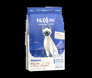 Naxos NAXOS CAT STERILIZED dla kotów sterylizowanych wieprzowina i opuncja figowa 1,5 kg