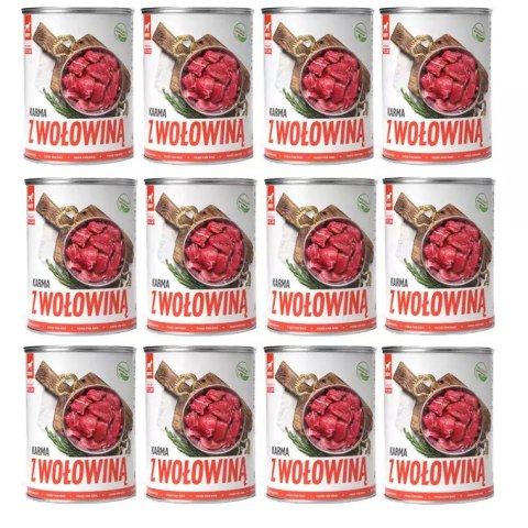 Tuf Tuf TUF TUF [Zestaw] Mokra karma dla psa z wołowiną 400g x 12szt.