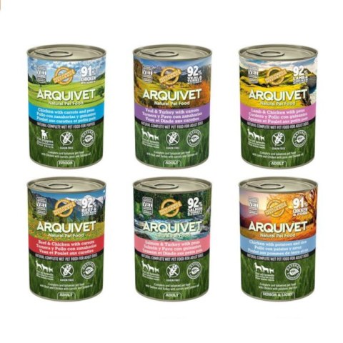 Arquivet Arquivet mokra karma dla psów mix smaków 6x400g